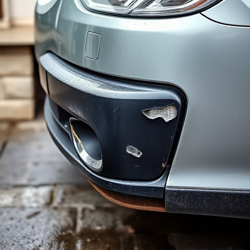 damaged car bumper