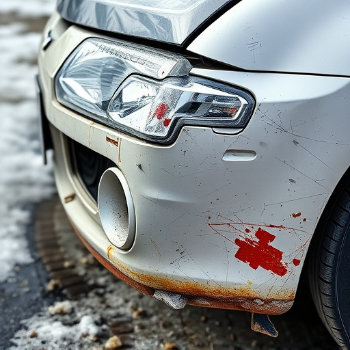 damaged car bumper