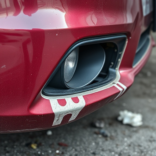 damaged car bumper