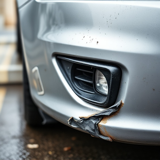 damaged car bumper