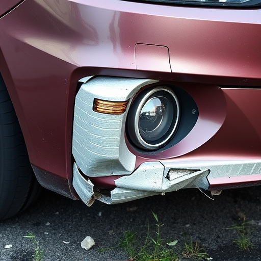 damaged car bumper