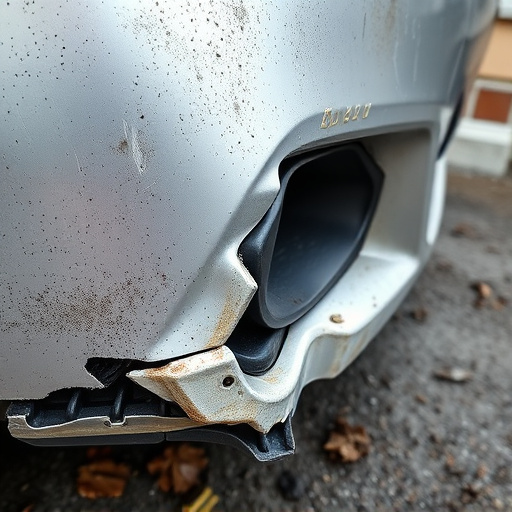 damaged car bumper