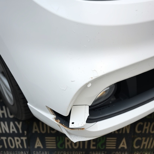 damaged car bumper