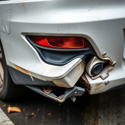 damaged car bumper