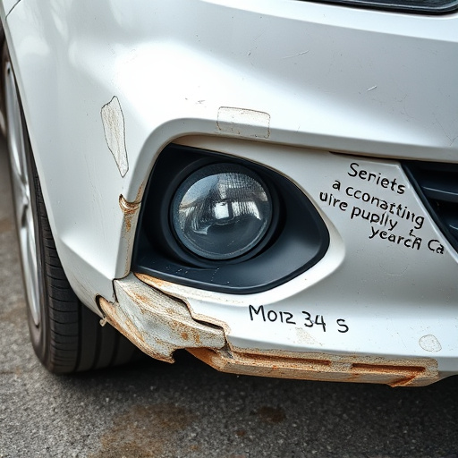 damaged car bumper