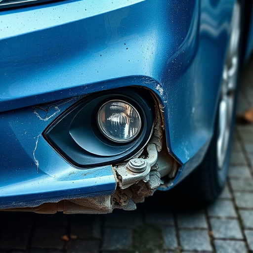 damaged car bumper