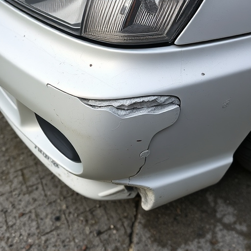 damaged car bumper