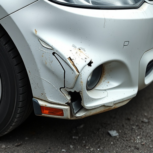 damaged car bumper