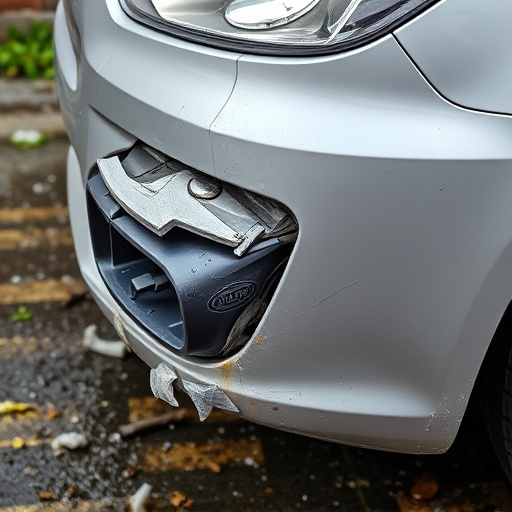 damaged car bumper