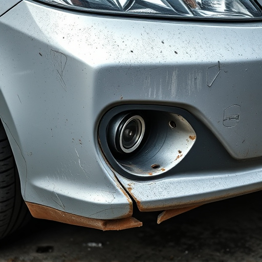 damaged car bumper