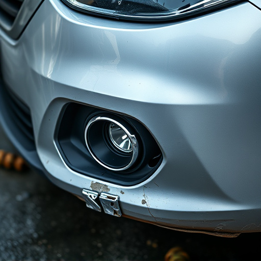 damaged car bumper