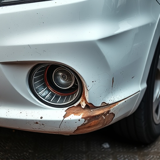 damaged car bumper