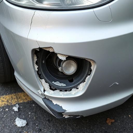 damaged car bumper