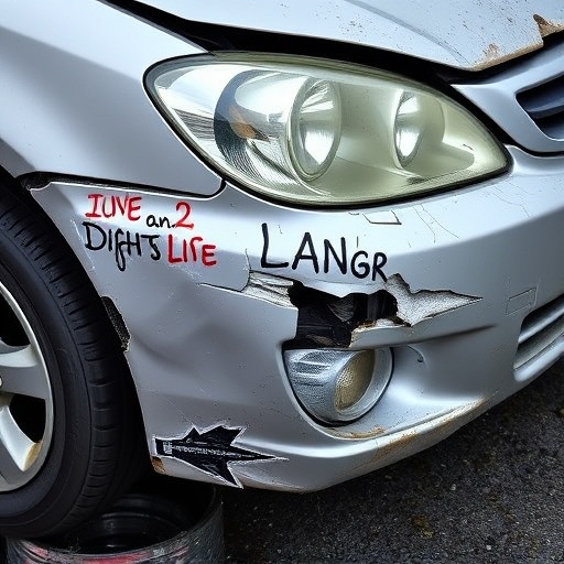 damaged car bumper
