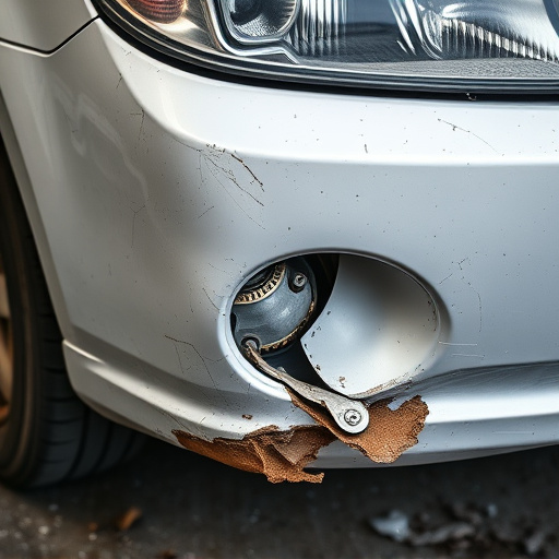 damaged car bumper