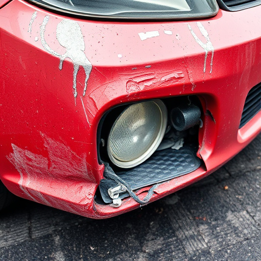 damaged car bumper