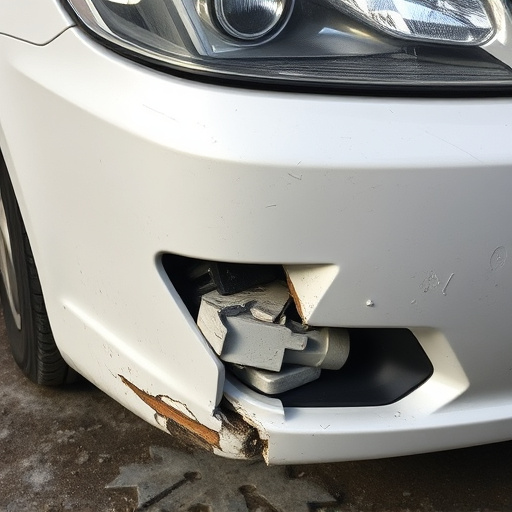 damaged car bumper