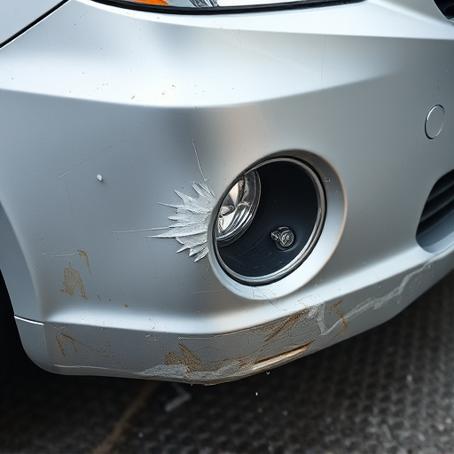 damaged car bumper