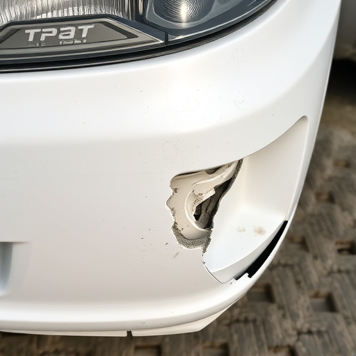 damaged car bumper