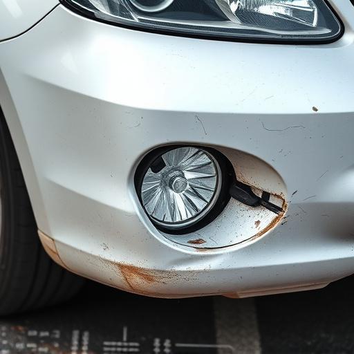damaged car bumper