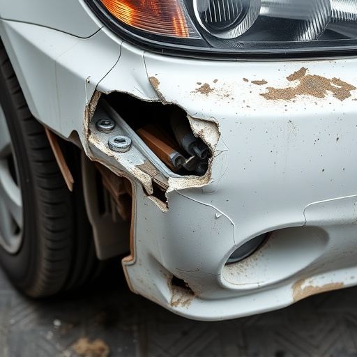 damaged car bumper