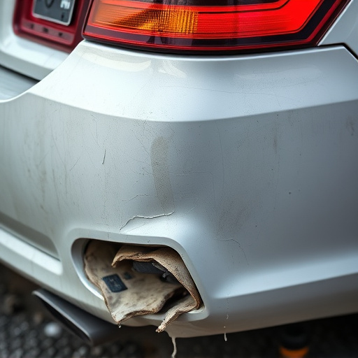 damaged car bumper