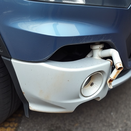 damaged car bumper