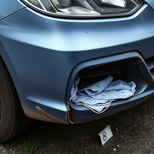 damaged car bumper
