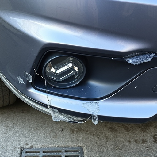 damaged car bumper