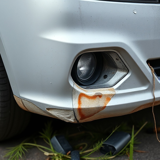 damaged car bumper