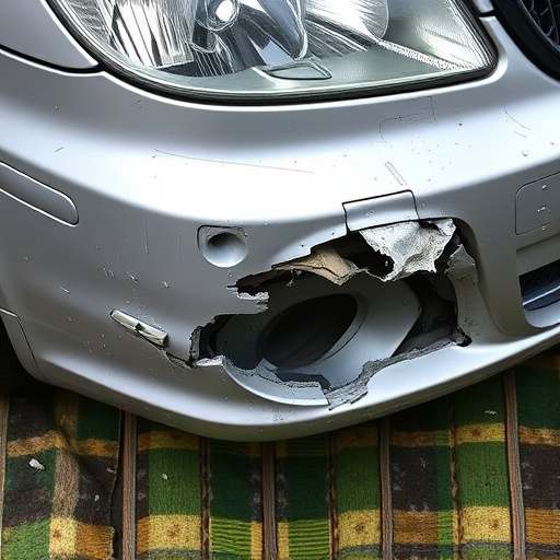 damaged car bumper