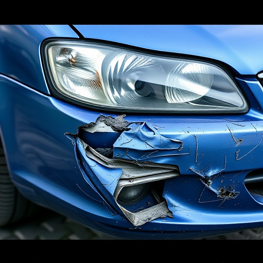 damaged car bumper