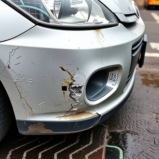 damaged car bumper