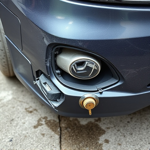 damaged car bumper