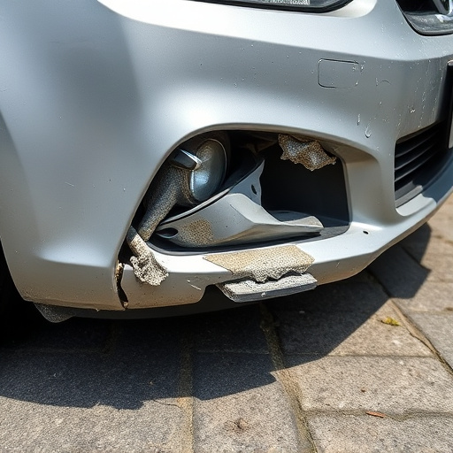 damaged car bumper