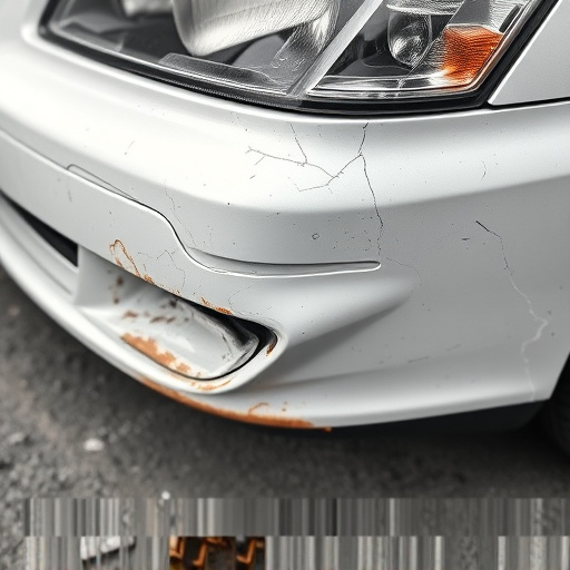 damaged car bumper