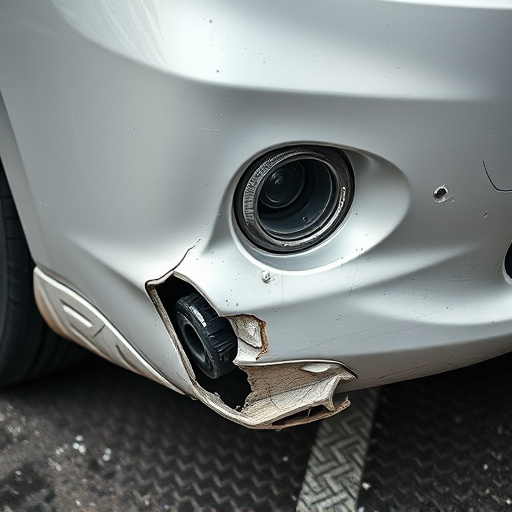 damaged car bumper