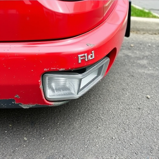 damaged car bumper