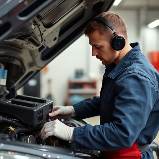 auto technician working