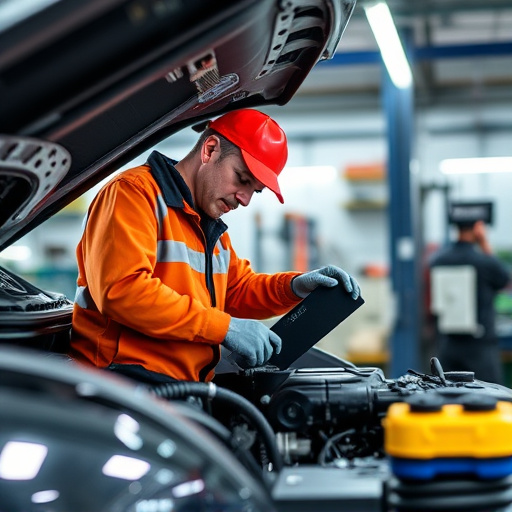 auto technician working