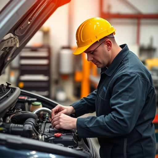 auto technician working