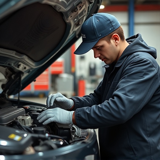 auto technician working