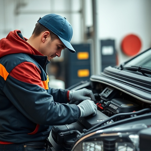 auto technician working