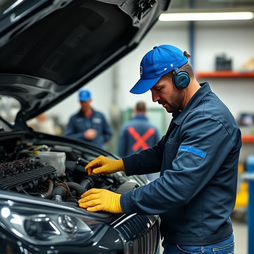 auto technician working