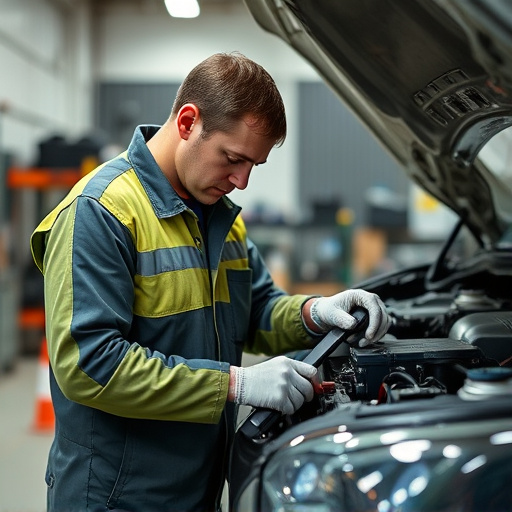 auto technician working