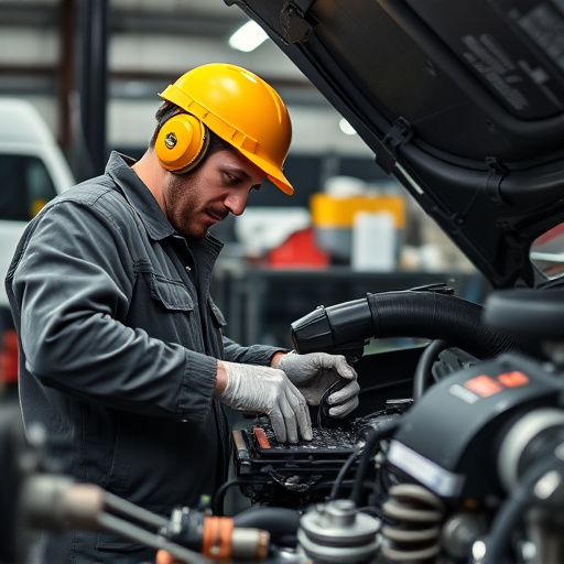 auto technician working