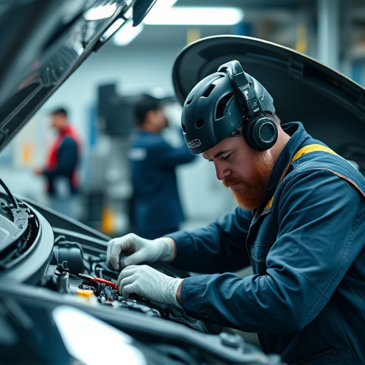 auto technician working