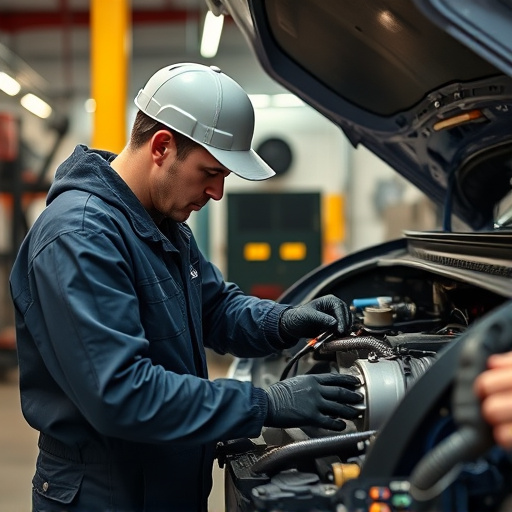 auto technician working