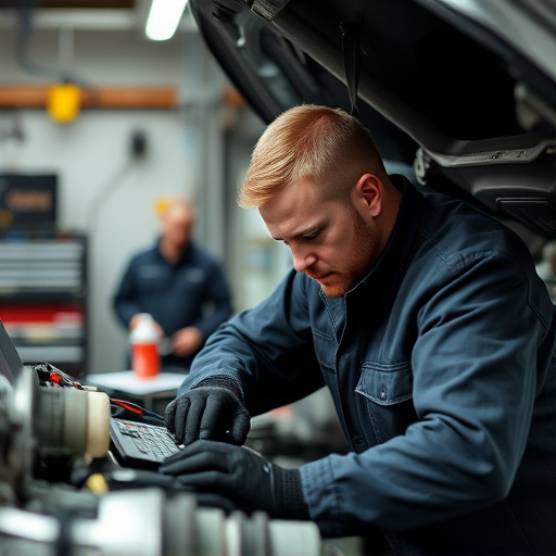 auto technician working
