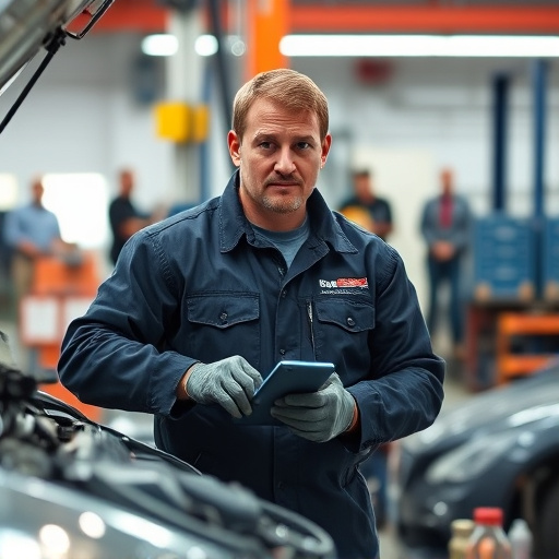 auto technician working